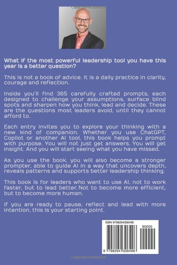 Back cover of The AI Companion for Leaders: 365 Prompts to Sharpen Thinking and Strengthen Leadership